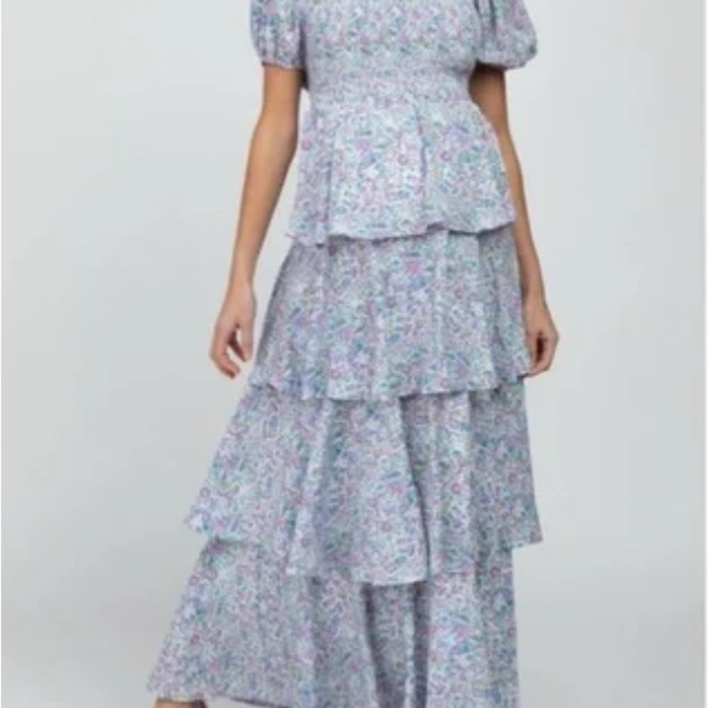 Floral Tiered Maxi Maternity Dress - Picture 2 of 4